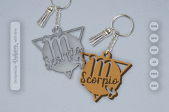 Scorpio Zodiac Keychain Laser Cut SVG Product Image 1