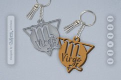 Virgo Zodiac Keychain Laser Cut SVG Product Image 1