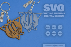 Virgo Zodiac Keychain Laser Cut SVG Product Image 2
