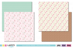 Boho nursery digital paper with teepee and dreamcatcher designs