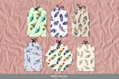 Tribal Boho Feather Seamless Pattern Shaped Tags Product Image 1