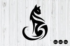 Tribal Cat SVG, Cat Silhouette SVG, Cat SVG, Animal SVG Product Image 1