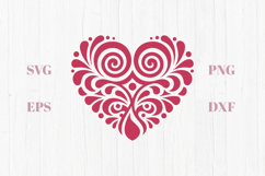Tribal swirly heart SVG Product Image 1