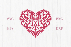 Floral swirly heart SVG Product Image 1