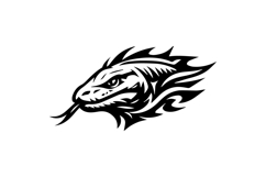 Tribal Komodo Dragon Head Tattoo Design Product Image 1