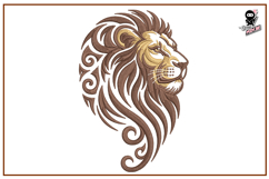 Tribal Lion Portrait Machine Embroidery Design Product Image 1