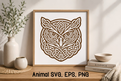 Celtic Knot Animal SVG Design |Owl Head Silhouette SVG Product Image 1