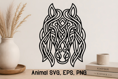 Celtic Knot Animal SVG Design | Horse Head Silhouette SVG Product Image 1