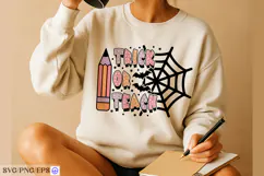 Trick or Teach Halloween SVG PNG T-shirt Design Product Image 4