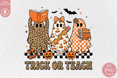 Trick or Teach Halloween PNG, Leopard Teacher Ghost Product Image 1