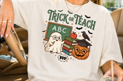 Trick or Teach Halloween PNG, Teacher Ghost Sublimation Product Image 2