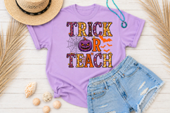 Trick or Teach Halloween Sublimation, Teacher Purple Pumpkin Product Image 3