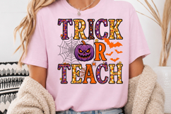 Trick or Teach Halloween Sublimation, Teacher Purple Pumpkin Product Image 4