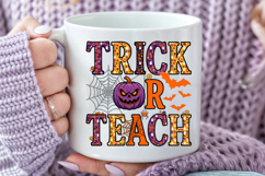 Trick or Teach Halloween Sublimation, Teacher Purple Pumpkin Product Image 5