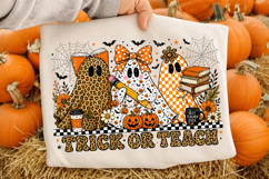 Trick or Teach Png, Leopard Pumpkin Ghost PNG Product Image 4