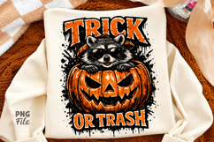 Trick or Trash Png, Halloween Raccoon Sublimation Design Product Image 1