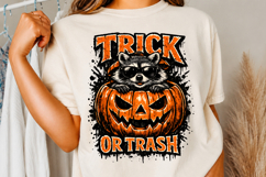 Trick or Trash Png, Halloween Raccoon Sublimation Design Product Image 2