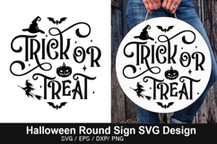 Trick or treat SVG - Halloween Round Sign Product Image 1