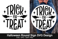Trick or treat SVG - Halloween Round Sign Product Image 1