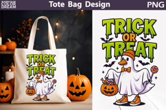 Trick or Treat Tote Bag | Funny Goose Ghost Halloween Product Image 1