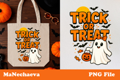 Funny Trick or Treat Ghost | Halloween Bag Sublimation Product Image 1