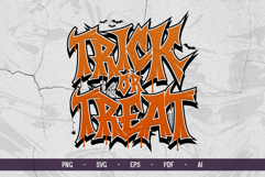 Trick or Treat Halloween Graffiti Typography SVG Vector Product Image 1