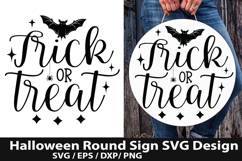 Halloween Round Sign SVG Bundle - Halloween Door Sign Product Image 6
