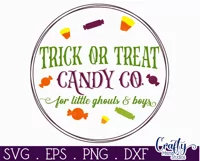 Farmhouse Halloween Round Sign, Trick Or Treat Candy Co Svg Product Image 2