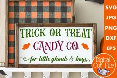 Trick or Treat Candy Co Halloween Farmhouse Sign Svg Product Image 1