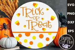 Farmhouse Halloween Round Sign, Trick Or Treat Svg File Product Image 1