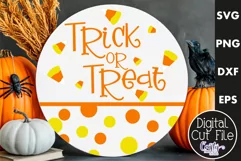 Farmhouse Halloween Round Sign, Trick Or Treat Svg File Product Image 1