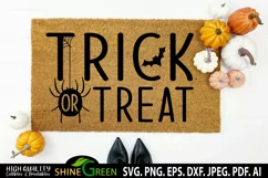trick or treat doormat svg by shine green art