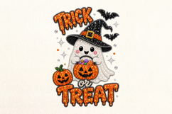 Trick or Treat Ghost Rhinestone PNG Design Product Image 1