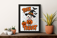 Trick or Treat Ghost Rhinestone PNG Design Product Image 7