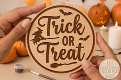 Trick Or Treat Halloween Door Sign SVG Product Image 1