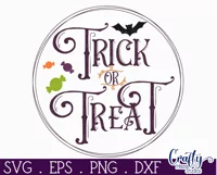 Farmhouse Halloween Round Sign, Trick Or Treat Svg Product Image 2