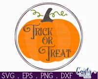 Farmhouse Halloween Round Sign, Trick Or Treat Svg File Product Image 2