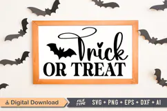 Trick or Treat Sign SVG, Farmhouse Halloween Sign Product Image 1