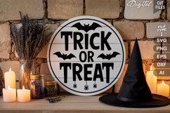 Trick Or Treat SVG File | Halloween Round Sign SVG Product Image 3