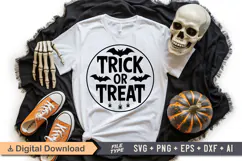 Trick Or Treat SVG File | Halloween Round Sign SVG Product Image 4