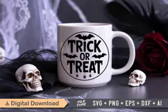 Trick Or Treat SVG File | Halloween Round Sign SVG Product Image 5