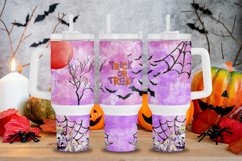 trick or treat pink purple watercolor halloween 40oz quencher tumbler sublimation wrap uv dtf wrap SVG high resolution transparent background
