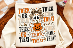 Trick or Treat PNG,Retro Halloween Ghost and Pumpkin Design Product Image 2