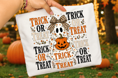 Trick or Treat PNG,Retro Halloween Ghost and Pumpkin Design Product Image 3