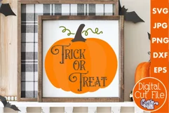 Trick Or Treat Halloween Farmhouse Sign Svg Product Image 1