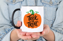 Digital SVG, PNG, DXF and EPS design with a bright orange pumpkin and dramatic black Halloween typography.
