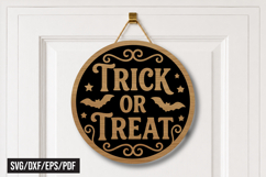 Trick or Treat Round Door Hanger Laser Cut Product Image 1