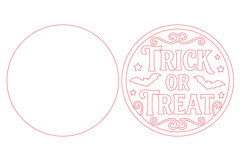 Trick or Treat Round Door Hanger Laser Cut Product Image 2