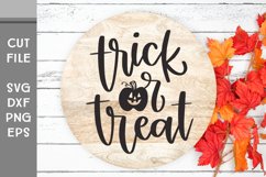 Trick or Treat, Hand Lettered Halloween with pumpkin SVG Product Image 2