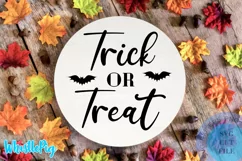 Halloween SVG Halloween Sign Svg Trick Or Treat Svg Wood Svg Product Image 1